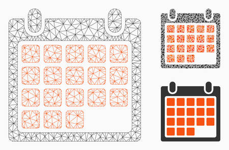 Mesh month model with triangle mosaic icon. Wire carcass triangular network of month. Vector mosaic of triangle parts in different sizes, and color hues. Abstract 2d mesh month,のイラスト素材