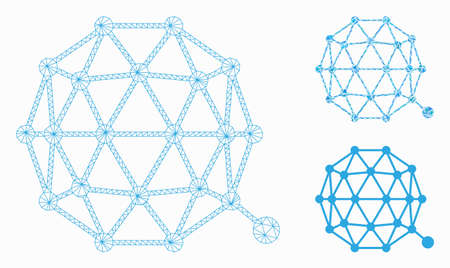 Mesh qtum currency model with triangle mosaic icon. Wire carcass triangular mesh of qtum currency. Vector mosaic of triangle elements in variable sizes, and color shades.のイラスト素材
