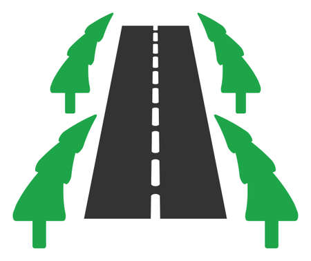 Vector tree ally road flat icon. Vector pictogram style is a flat symbol tree ally road icon on a white background.のイラスト素材