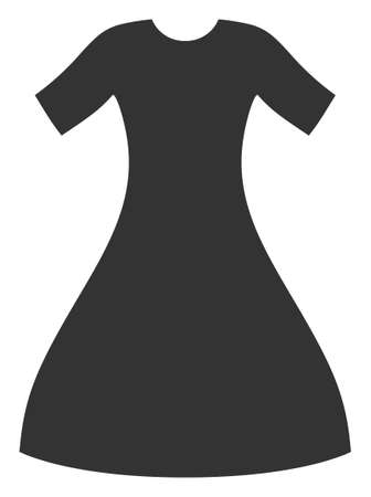 Vector woman dress flat icon. Vector pictogram style is a flat symbol woman dress icon on a white background.のイラスト素材