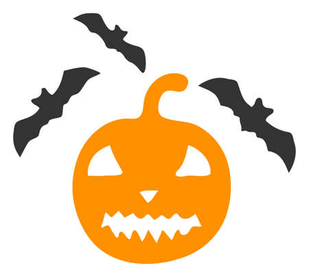 Vector halloween bats flat icon. Vector pictograph style is a flat symbol halloween bats icon on a white background.のイラスト素材