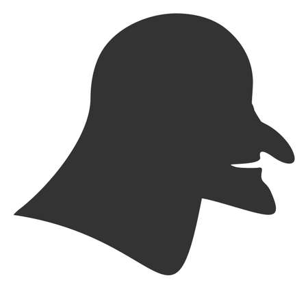 Vector witch head flat icon. Vector pictogram style is a flat symbol witch head icon on a white background.のイラスト素材