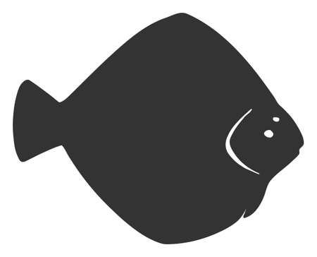 Raster flounder fish flat icon. Raster pictograph style is a flat symbol flounder fish icon on a white background.の写真素材