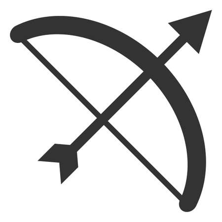 Raster archery bow flat icon. Raster pictogram style is a flat symbol archery bow icon on a white background.の写真素材