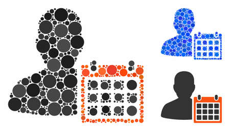 Patient calendar composition for patient calendar icon of circle elements in different sizes and shades. Vector circle elements are composed into blue composition.のイラスト素材