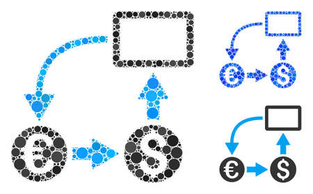Cashflow Euro exchange composition of small circles in various sizes ...