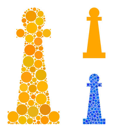 Stanchion composition of spheric dots in various sizes and color hues, based on Stanchion icon. Vector dots are grouped into blue composition. Dotted Stanchion icon in usual and blue versions.のイラスト素材