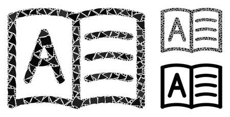 Addresses composition of irregular items in different sizes and color hues, based on addresses icon. Vector tremulant items are grouped into mosaic. Addresses icons collage with dotted pattern.のイラスト素材