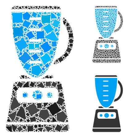 Kitchen mixer mosaic of trembly elements in different sizes and shades, based on kitchen mixer icon. Vector inequal elements are combined into composition.のイラスト素材
