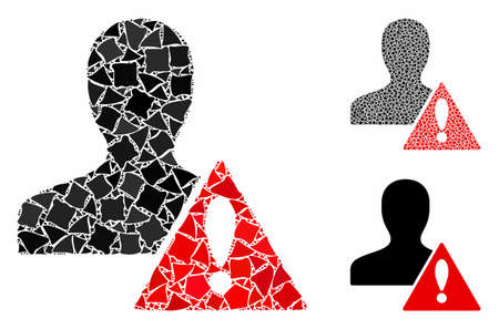 User risk management composition of joggly pieces in different sizes and shades, based on user risk management icon. Vector abrupt pieces are combined into collage.のイラスト素材