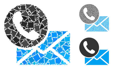 Contacts composition of humpy pieces in different sizes and color tints, based on contacts icon. Vector rugged pieces are composed into collage. Contacts icons collage with dotted pattern.のイラスト素材