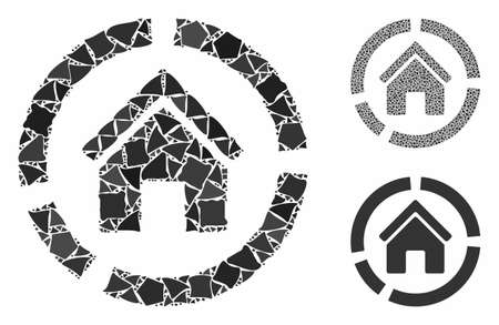 Realty diagram composition of trembly elements in different sizes and color tinges, based on realty diagram icon. Vector tremulant elements are united into illustration.のイラスト素材