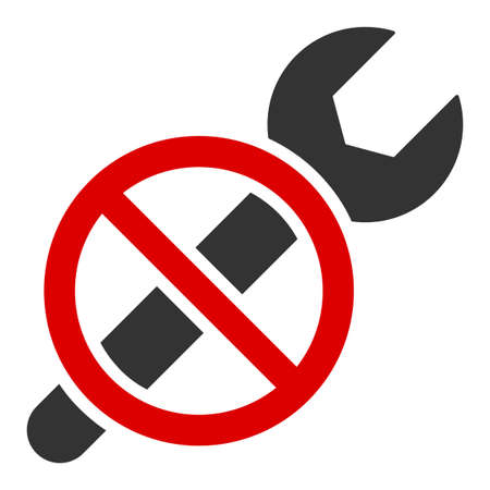 Forbidden repair raster icon. Flat Forbidden repair symbol is isolated on a white background.の写真素材