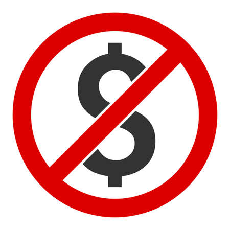 No dollar raster icon. Flat No dollar symbol is isolated on a white background.の写真素材