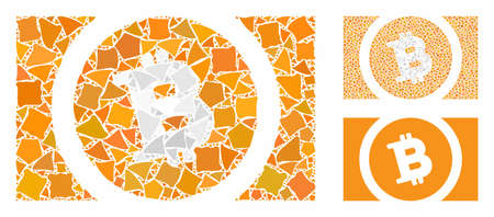 Bitcoin cash mosaic of tuberous items in variable sizes and shades, based on Bitcoin cash icon. Vector irregular items are organized into collage. Bitcoin cash icons collage with dotted pattern.のイラスト素材