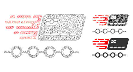 Mesh rush grace credit periods model with triangle mosaic icon. Wire carcass triangular network of rush grace credit periods. Vector mosaic of triangle parts in different sizes, and color tones.のイラスト素材