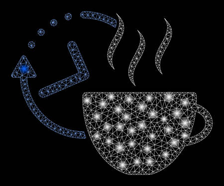 Glowing Mesh Coffee Break With Glow Effect Abstract Illuminated Model Of Coffee Break Icon Shiny Wire Carcass Triangular Mesh Coffee Break Vector Abstraction On A Black Background のイラスト素材 ストックフォト 写真素材のstock Foto ストックドット