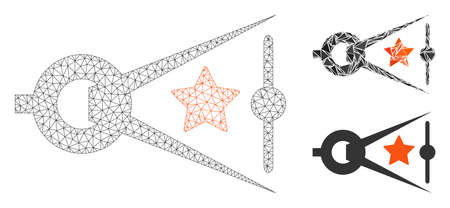 Mesh quality inspection model with triangle mosaic icon. Wire carcass triangular mesh of quality inspection. Vector composition of triangle elements in different sizes, and color tones.のイラスト素材
