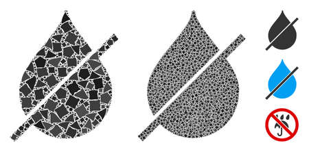 Dry icon composition of uneven elements in variable sizes and shades, based on dry icon. Vector unequal elements are composed into collage. Dry icons collage with dotted pattern.のイラスト素材