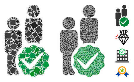 Men only mosaic of inequal items in various sizes and color tones, based on men only icon. Vector rough items are united into mosaic. Men only icons collage with dotted pattern.のイラスト素材