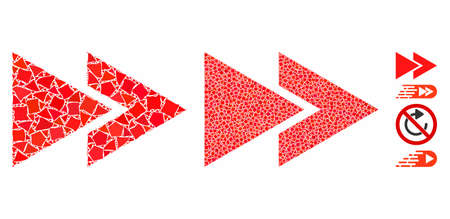 Rewind forward mosaic of rugged pieces in variable sizes and color tones, based on rewind forward...