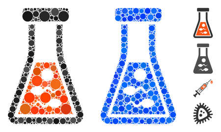 Sperm liquid composition of small circles in various sizes and color tones, based on sperm liquid icon. Vector small circles are combined into blue mosaic.のイラスト素材