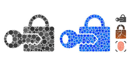 Registration key mosaic of spheric dots in various sizes and color tones, based on registration key...