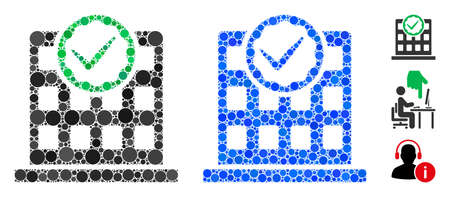 Office use only mosaic of small circles in variable sizes and color tinges, based on office use only icon. Vector small circles are organized into blue mosaic.のイラスト素材