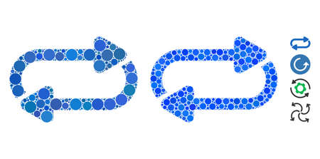 Endless repeat mosaic of filled circles in various sizes and shades, based on endless repeat icon....