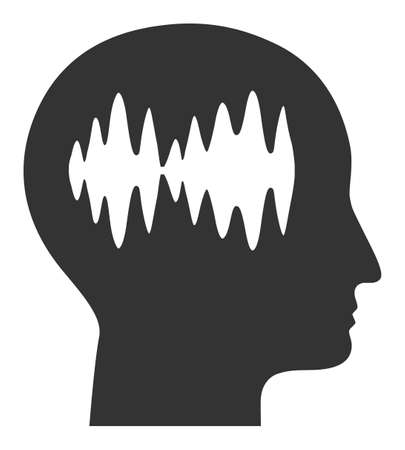 Brain waves vector icon. Flat Brain waves pictogram is isolated on a white background.のイラスト素材
