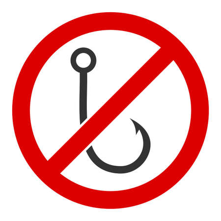 No fishing hook vector icon. Flat No fishing hook pictogram is isolated on a white background.のイラスト素材