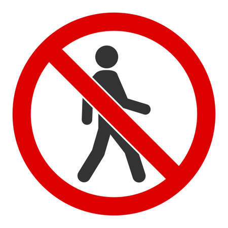 No trespassing vector icon. Flat No trespassing pictogram is isolated on a white background.のイラスト素材
