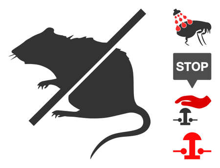Stop rats icon. Illustration contains vector flat stop rats iconic symbol isolated on a white background, and bonus icons.のイラスト素材