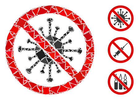 Glossy white mesh stop coronavirus with glare effect. Abstract illuminated model of stop coronavirus. Shiny wire carcass polygonal mesh stop coronavirus icon on a black background.のイラスト素材