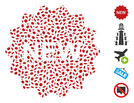 Dot Mosaic based on new. Mosaic vector new is designed with randomized elliptic items.のイラスト素材