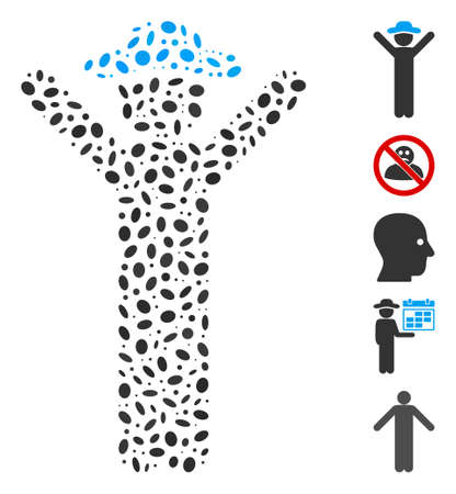 Dotted Mosaic based on happy gentleman. Mosaic vector happy gentleman is designed with randomized oval dots.のイラスト素材