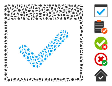 Dotted Mosaic based on valid day calendar page. Mosaic vector valid day calendar page is designed with randomized elliptic spots.のイラスト素材