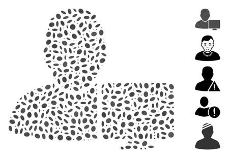 Dot Mosaic based on user computer. Mosaic vector user computer is formed with random elliptic items.のイラスト素材