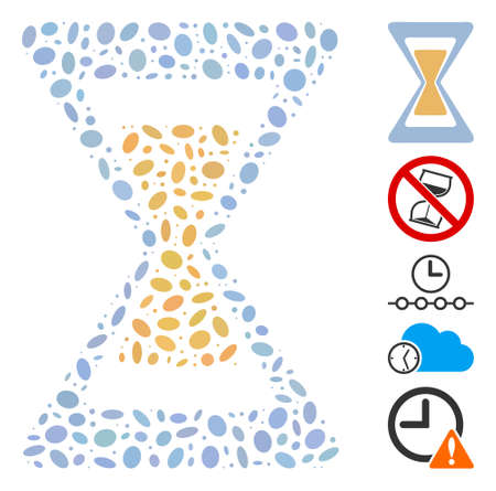 Dot Mosaic based on sand clock. Mosaic vector sand clock is designed with randomized oval spots....