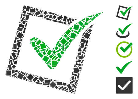 Dot Mosaic based on yes poll. Mosaic vector yes poll is designed with random rectangle spots. Bonus icons are added.のイラスト素材