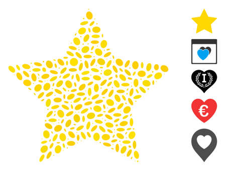 Dotted Mosaic based on favourites. Mosaic vector favourites is designed with scattered ellipse spots. Bonus icons are added.のイラスト素材