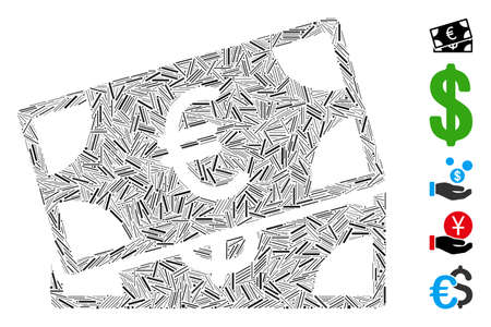 Line Mosaic based on money cash icon. Mosaic vector money cash is composed with scattered line items. Bonus icons are added.のイラスト素材