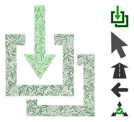 Hatch Mosaic based on downloads icon. Mosaic vector downloads is designed with scattered hatch items. Bonus icons are added.のイラスト素材