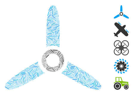 Hatch Mosaic based on three bladed screw icon. Mosaic vector three bladed screw is created with random hatch dots. Bonus icons are added.のイラスト素材
