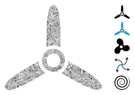 Line Mosaic based on air turbine icon. Mosaic vector air turbine is designed with scattered line elements. Bonus icons are added.のイラスト素材