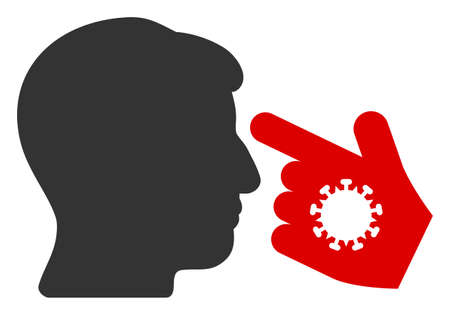 Vector hand infection flat icon. Vector pictograph style is a flat symbol hand infection icon on a white background.のイラスト素材