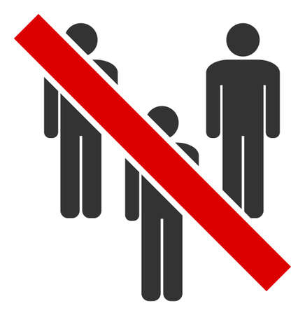 Vector forbidden men group flat icon. Vector pictograph style is a flat symbol forbidden men group icon on a white background.のイラスト素材