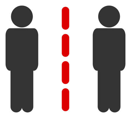 Vector social isolation flat icon. Vector pictograph style is a flat symbol social isolation icon on a white background.のイラスト素材