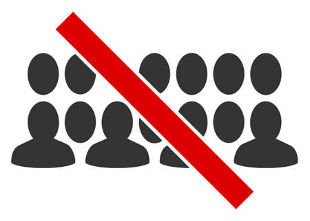 Vector forbidden people group flat icon. Vector pictograph style is a flat symbol forbidden people...