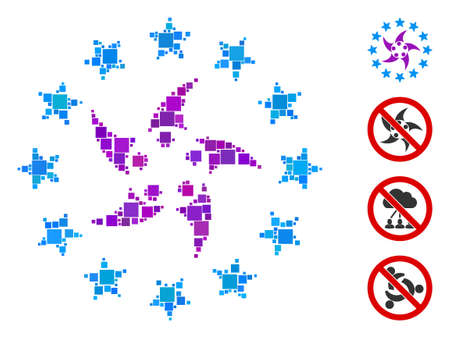 Collage Europeans collaboration icon composed of square elements in various sizes and color hues. Vector square items are composed into abstract collage europeans collaboration icon.のイラスト素材